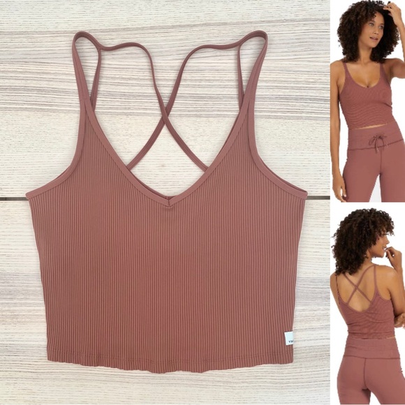 Vuori Rib Crop Tank Size Large - Picture 1 of 6